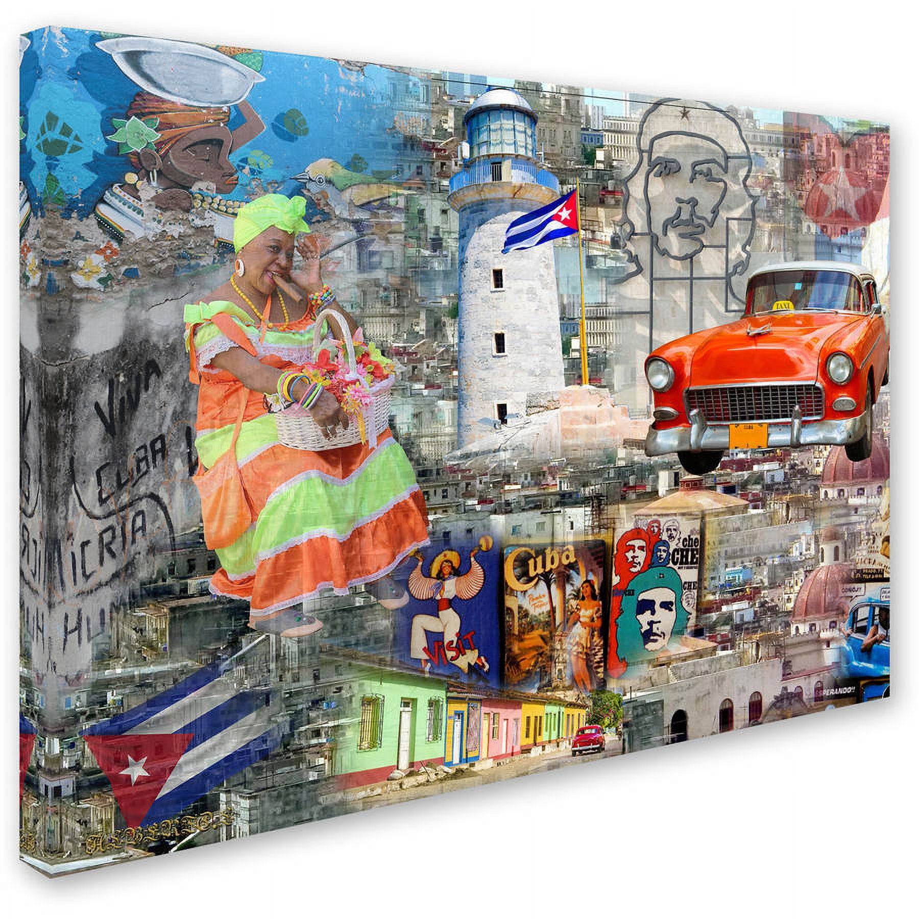 Alberto Lopez 'Red Taxi' Canvas Art