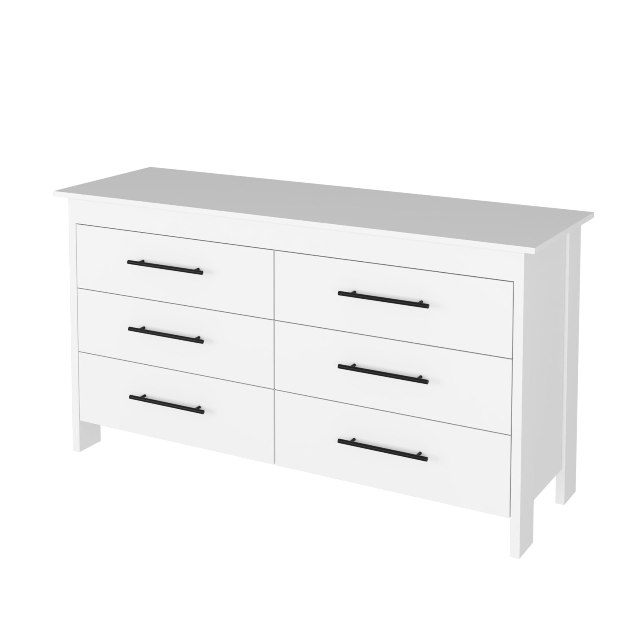 HomeRoots 530269 32 in. White Six Drawer Dresser