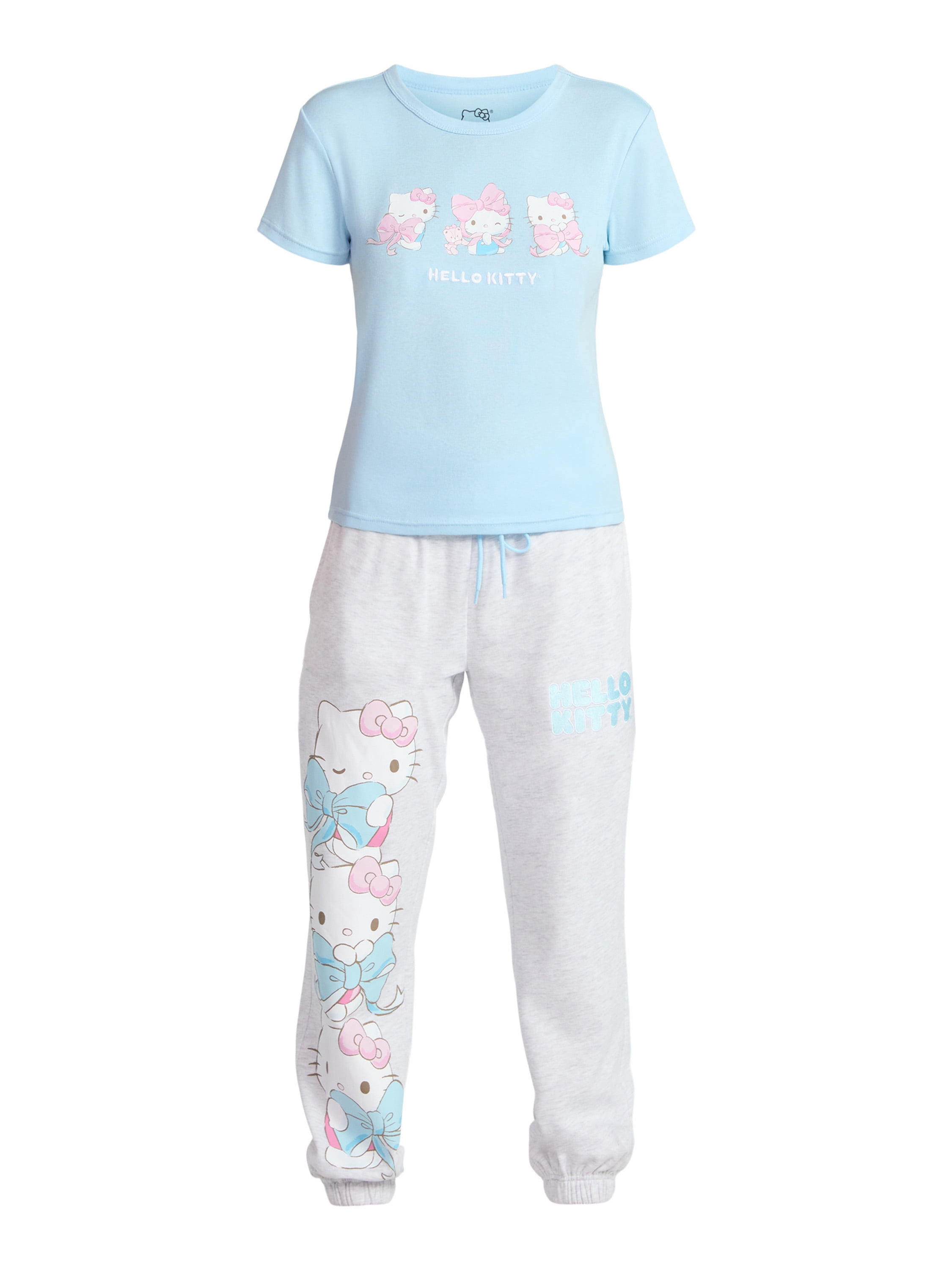 Hello Kitty Women's Tee and Pant Outfit Set, 2-Piece, Sizes XXS-XXL