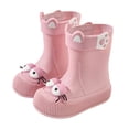 thumbnail image 3 of Women Mid Calf Rain Boots, Waterproof Non Slip Rubber Slip On Footwear For Outdoor Rainy Daily Activities Pink 7.5-8, 3 of 5