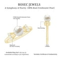 thumbnail image 5 of Rosec Jewels Freshwater Pearl Solitaire Ring with Diamond, Cute Bow Tie Ring - 6 mm, 10K Yellow Gold, US 10.50, 5 of 8