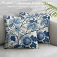 thumbnail image 3 of Creowell  Chinoiserie Bird Floral Pillow Covers Blue White Flowers Birds Throw Pillow Case Rustic Decoration Cushion Case for Outdoor Activity Sofa Home Couch Office Room Car, 3 of 5