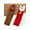 Brown+Red, variant on Fuzzy Thigh High Long Striped Socks Cartoon Animal 2 Pairs Pack