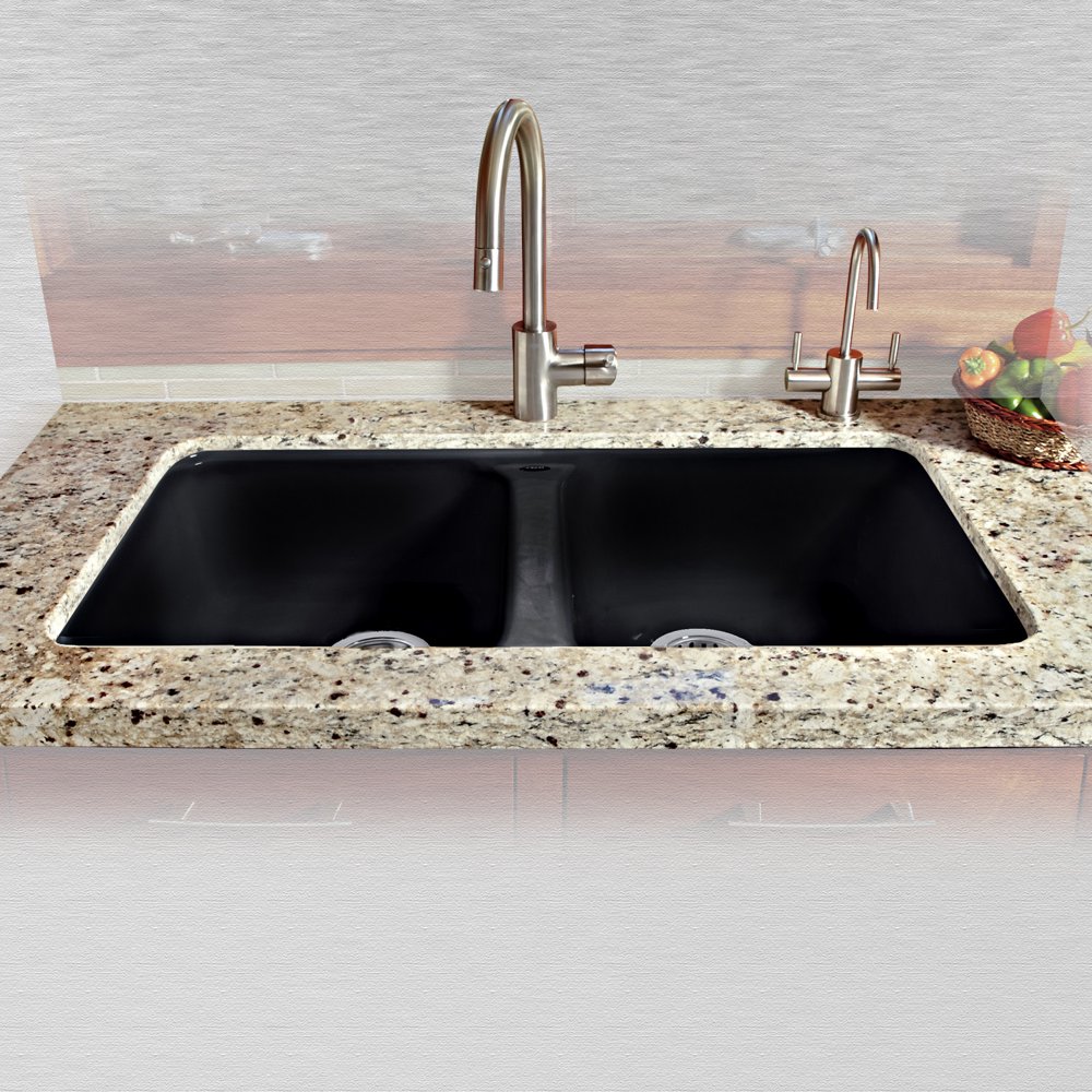 Miseno Mci465Um 33" Double Basin Undermount Cast Iron Kitchen Sink