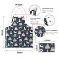 thumbnail image 7 of Dark Blue Princess Unicorn Pattern Apron-Garden Aprons for Women with Pockets-Cotton Linen Waterproof Kitchen Cooking Gardening Aprons Adjustable for Kitchen,Cooking,BBQ and Salon 33x27 Inch, 7 of 7