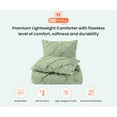 thumbnail image 3 of Alaskan King Comforter Pinch Moss 300 GSM Plush Siliconized Microfiber Fill Duvet Insert Box Stiched Quilted Fluffy Soft 600 TC Egyptian Cotton Shell with Premium Piping & Pillowcases, 3 of 8