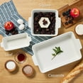 thumbnail image 5 of Best Choice Products Ceramic Bakeware Set of 3 Casserole, Loaf, and Square Dishes w/ Handles - Vanilla Buttercream, 5 of 10