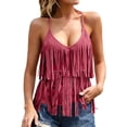 thumbnail image 2 of Women's Solid Tassel Pullover Western Style Tank Top, Summer Casual, 2 of 5