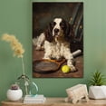 thumbnail image 2 of English Springer Spaniel Vintage Dog Tennis Canvas – Artistic Sports, English Springer Spaniel Dog with Tennis Stretched Canvas Size 8x12 Wall Print for Bedroom, Living Room, Office, 2 of 5