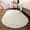 Cream, variant on Cute Oval Plush Shag Rug 2.6' x 5.3', Soft Fluffy Area Carpet for Girls Bedroom Kids Nursery Dorm Living Room