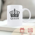 thumbnail image 3 of Funnil King Queen Coffee Mug Set His and Hers Engagement Wedding Newlywed Gifts for Couples White, 3 of 7