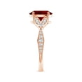 thumbnail image 3 of ANGARA Lab Grown 2 Ct Nature-Inspired Oval Ruby Engagement Ring with Leaf Motifs for Women in 14K Rose Gold (Size-9x7mm) | July Birthstone, Anniversary, Jewelry Gift for Women | Lab-Grown Ruby Ring, 3 of 7