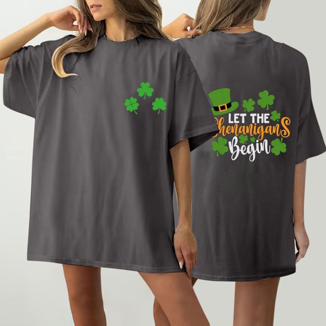 Pntutb T-Shirt Décontracté à Col Rond Imprimé pour Femme, Coupe Ample, Manches Courtes, Haut Blouse
