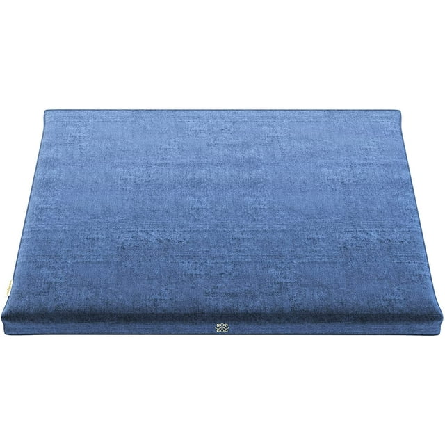 Mindful Modern Velvet Zabuton Meditation Mat - 100% Cotton Filling - Royal Navy