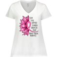thumbnail image 3 of Inktastic Breast Cancer Awareness Sunflower Ribbon Women's Plus Size V-Neck T-Shirt, 3 of 5