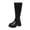 Black Boots for Women, variant on hopeusnice Back Zipper Knee High Boot Round Toe Sole Chunky Heel Winter Warm Boot Black 36