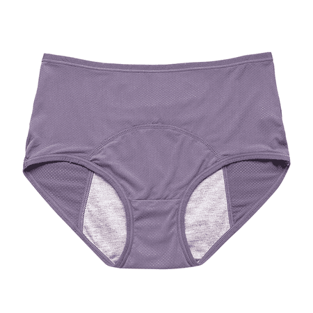 Fulorrnie Underwear for Women Plus Size High Waist Comfort Panties Briefs Elastic Flat Seams Leakproof Panty  Grey  XXXXL