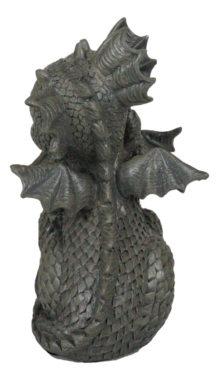 Fantasy Fiery Romance Dragon Lovers Hugging Garden Figurine Faux Stone Resin