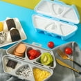 thumbnail image 6 of 6 in 1 Onigiri Mold, 6 in One Onigiri Mold, Triangle Sushi mold, Quick to Make and Easy to Store Carry and Clean, Foldable Design and Non-stick for Picnic & Daily Storing Sushi,2PCS(Blue+White), 6 of 8