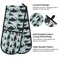 thumbnail image 2 of Yayeee Double Oven Mitt Kitchen Heat Resistant Baking 35" x7" Quilted Cotton Glove, Green Penguins Pattern, 2 of 6