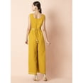 thumbnail image 3 of Indya Women's Mustard Sequin Double Dupatta Belted Jumpsuit, 3 of 6