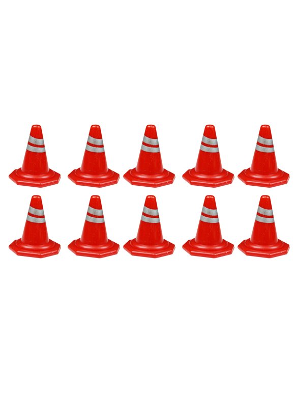 HEVIRGO 10Pcs Roadblock Model Multifunctional Adorable Plastic Road Sign Roadblock Traffic Sign Toy for Kids Roadblock Model