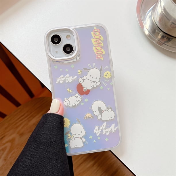 Funda de teléfono Kawaii Sanrio Hello Kitty My Melody para Iphone 11 12 13 14 Pro Max Plus, Pochacco de dibujos animados, funda de silicona anticaída Fivean unisex