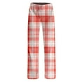thumbnail image 3 of Boys Pajamas Pants Girls Boys Plaid Pajama Pants Cute Wide Leg Soft Christmas Bottoms Loungewear Trousers with Pockets pjs for Teen Girls(Red,2-3 Years), 3 of 5