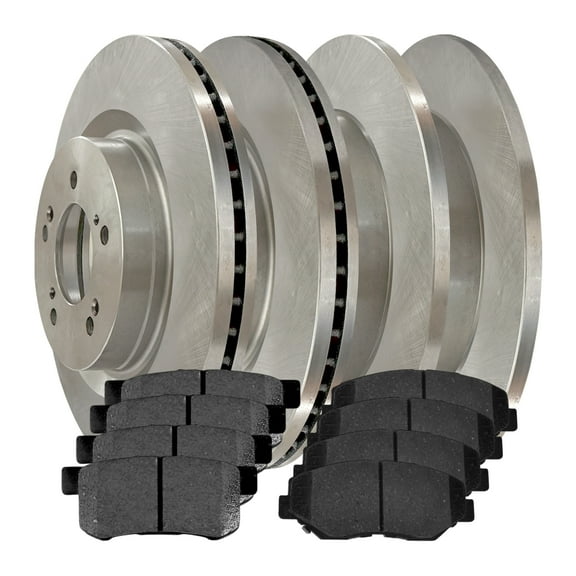 AutoShack Front & Rear Brake Rotors Ceramic Brake Pads | Replacement For 2012-2016 Honda CR-V 2.4L FWD | 12-PC Brake Kit