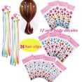 thumbnail image 2 of Spa Party Favors for Girls Multiple Spa Party Supplies- (12 Tote Bags, 12 MINI Emery Boards,12 Colored Hair Clip Braids, 24 Toe Separators, 12 Body Jewels, 12 Unicorn Nail Decal Sets) with 1 or More S, 2 of 7