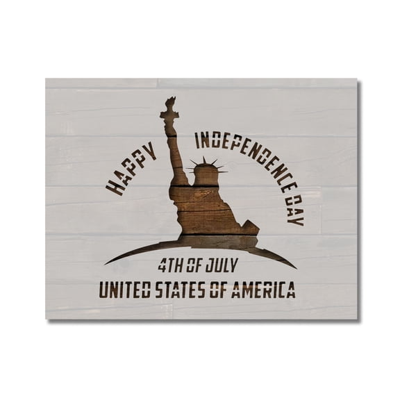 Happy Independence Day 4th of July Stencil Template Reusable 8.5 x 11 Inches for Painting on Walls, Wood, Arts and Crafts by Stencilville