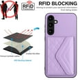 thumbnail image 3 of Dteck for Galaxy A15 Wallet Case with Shoulder Strap, Premium PU Leather RFID Blocking Card Slots Kickstand, Magnetic Clasp and Durable Shockproof Cover for Samsung Galaxy A15 5G,Purple, 3 of 7