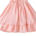 thumbnail image 5 of Girls Pink Off Shoulder Ruffle Dress Kids A-Line Sleeveless Summer Casual Party Dress Pink,Size 1-2T, 5 of 5