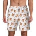 thumbnail image 2 of Goofa Squirrel And Rose Printed Men's Swim Trunks Board Shorts Quick Dry Mens Swimming Trunks with Compression Liner,Breathable Fit Hawaii Beach Shorts-Small, 2 of 9