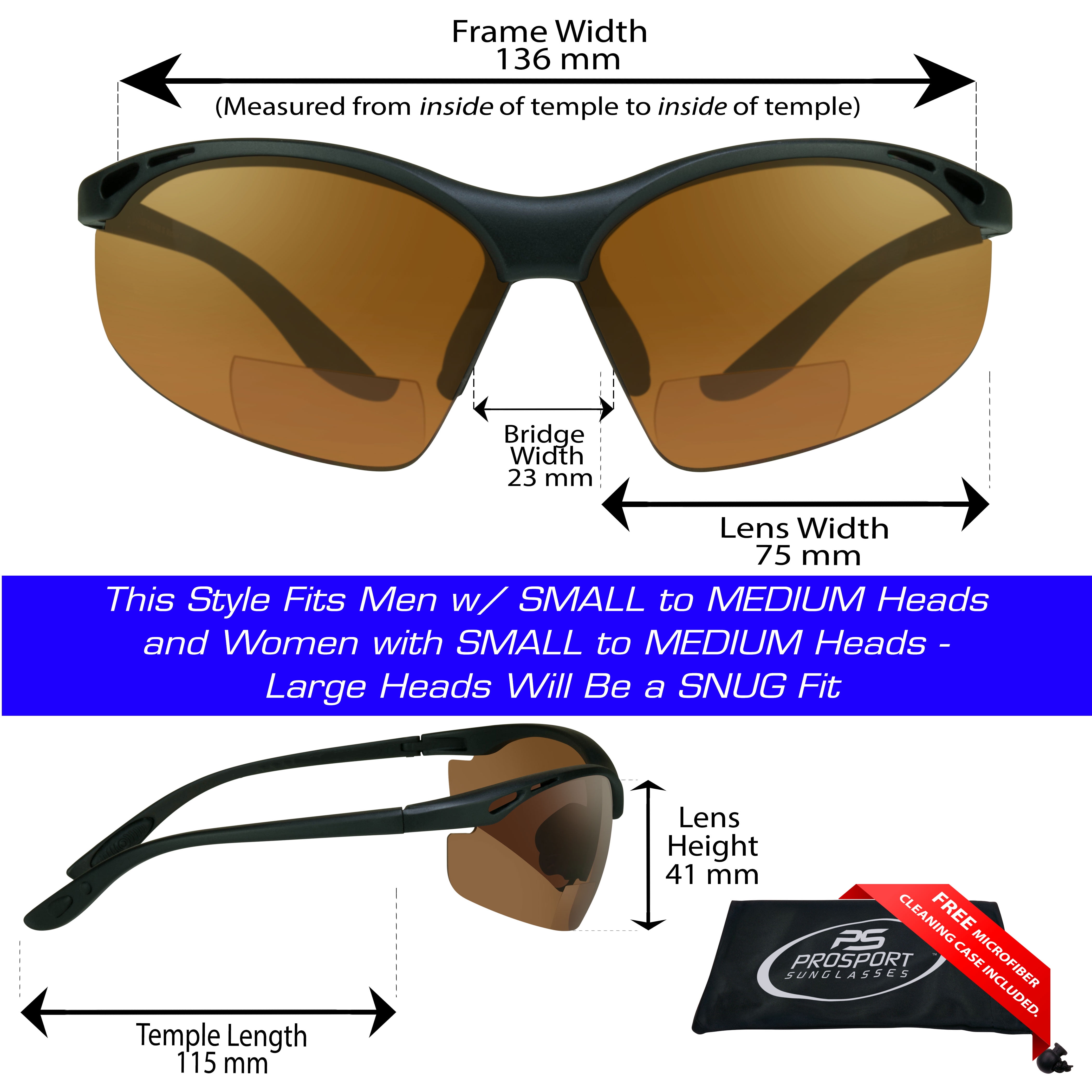 proSPORT Bifocal sunglass Safety Reader Z87 Wrap Around No Slip Grip