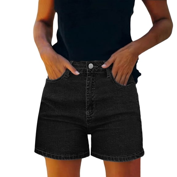 Abomasnow Women's Jean Shorts High Waisted Straight Wide Leg Shorts Casual Summer Stretchy Vintage Streetwear Denim Shorts with Pockets