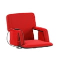 thumbnail image 2 of Flash Furniture Red Portable Heated Reclining Stadium Chair with Armrests, Padded Back & Heated Seat with Dual Storage Pockets and Backpack Straps, 2 of 18