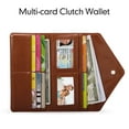 thumbnail image 3 of HAWEE Leather Cash Envelope Wallet, RFID Blocking Card Organizer for Women and Men, Reusable Coin Pouch, Coffee Brown, 3 of 7