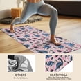 thumbnail image 4 of Pink Dinosaurs Plants Pattern Hot Yoga Mat Towel Non Slip for Hot Yoga - Quick-Drying Yoga Mat Cover with 4 Corner Pockets with Travel Bag - Hot Yoga Towel Non Slip 70"x26", 4 of 6
