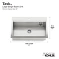 thumbnail image 2 of Kohler 80084-2PC-NA 33 x 22 in. Task Top-Mount & Undermount Single-Bowl Workstation Kitchen Sink with Accessories - Stainless Steel, 2 of 2