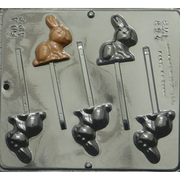 854 Bunny Lollipop Chocolate Candy Mold