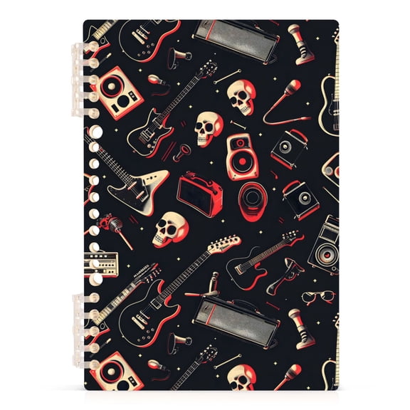 joogoo A5 Spiral Journal Notebook Guitar Skull Player College Ruled Notebooks 8.3" x 5.7" 1 PC