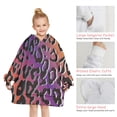thumbnail image 6 of Purple and Orange Of Leopard Print Blanket Hoodies for Kids 6-13YR Oversize Wearable Blanket Hoodies for Boys Girls Teens, 6 of 7