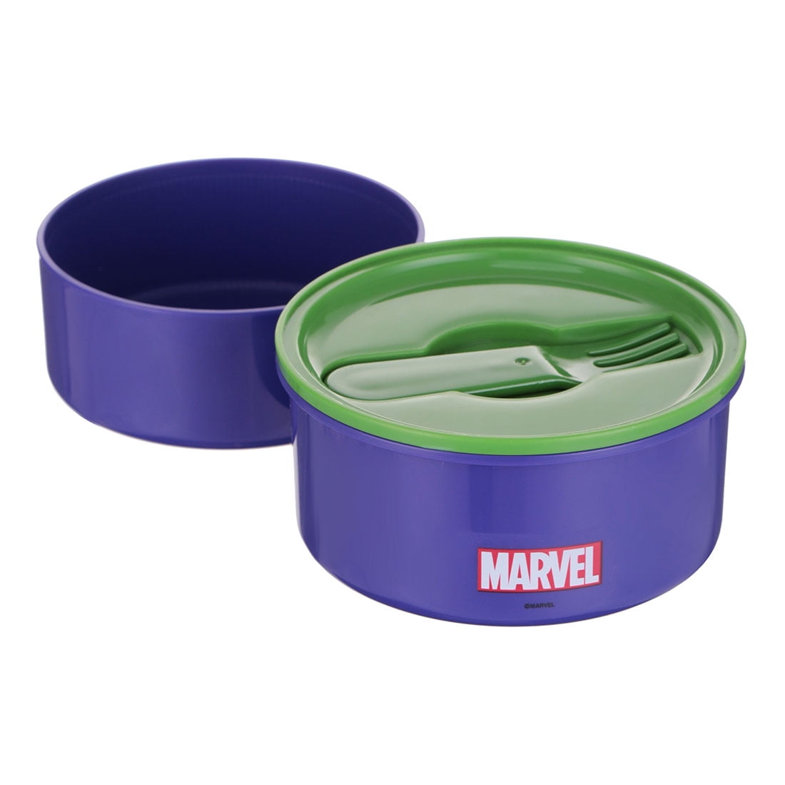 MINISO Marvel Bento Box, Lunch Box Double-layer Contanier Glass BPA Free  for Kids Student School Office 12oz, Captain America 