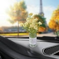 thumbnail image 2 of YiJuHui 1pcs Mini Car Flower Vase Ornament, Stable Adhesive Console Decor with Simulated Daisies, Safe Glass Material for Car Interior Accessories, Aromatherapy Diffuser and Mood Enhancer, 2 of 5