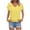 Yellow, variant on yillto Women's Casual V Neck T Shirts Summer Cap Short Sleeve Fashion Loose Solid Color Tops Tee