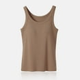 thumbnail image 2 of Uaswgudfs Women's Stretch Cotton Camisole Short Tank Tops Crew Neck Built-in Padding Blouses Leisure Home Sleeveless Cami Shirt 2025, 2 of 4