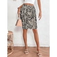 thumbnail image 4 of Multicolor Snake Print Pencil Skirt For Women, Knit Fabric, Mid-Length Casual Style, 4 of 5