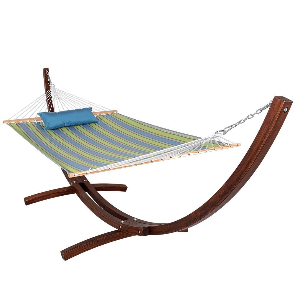 Lazy Daze Hammocks 10 Foot Russian Pine Hardwood Arc Frame Hammock Stand with Hooks and Chains
