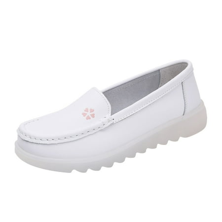 OJSFQUFP Womens Casual Shoes Women Loafers Shoes Wedges Soft Bottom Comfortable Boat Shoes Work Flats Office Shoes Wide Sneakers for Women 39